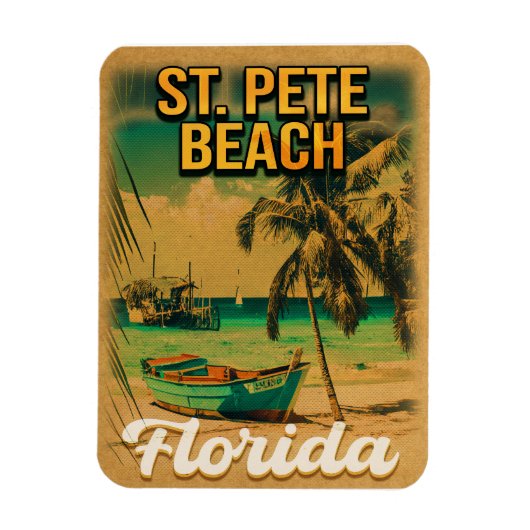 St. Pete Beach Florida Souvenir Palm Trees Magneet (Verticaal)