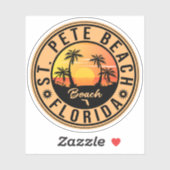 St. Pete Beach Florida Souvenir Palm Trees Sticker (Vel)