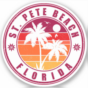 St. Pete Beach Florida Souvenir Palm Trees Sticker