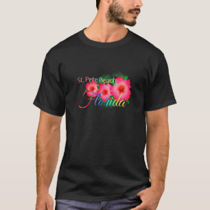 St Pete Beach Florida Tropical Flowers Familie Vac T-shirt