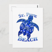 St Pete Beach Florida Vacation Tribal Turtle Briefkaart (Voorkant / Achterkant)