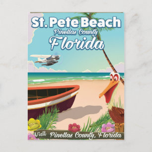 St. Pete Beach Florida vintage-poster Briefkaart