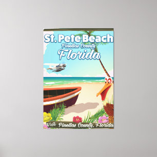 St. Pete Beach Florida vintage-poster Canvas Afdruk