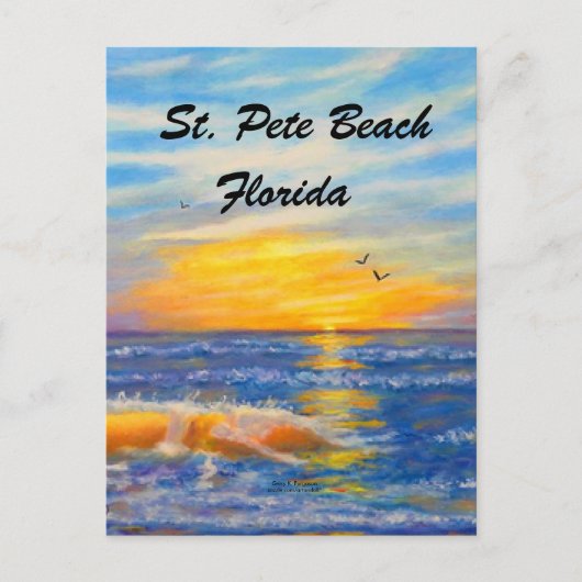 ST. PETE BEACH OCEAN WAVES BRIEFKAART (Voorkant)