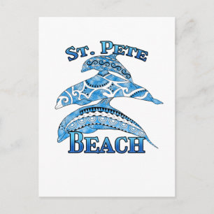 St. Pete Florida Beach Vacation Tribal Dolphins Briefkaart