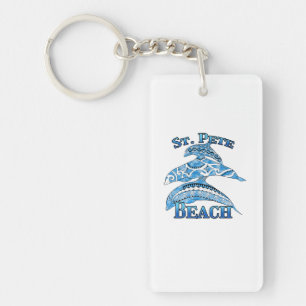 St. Pete Florida Beach Vacation Tribal Dolphins Sleutelhanger