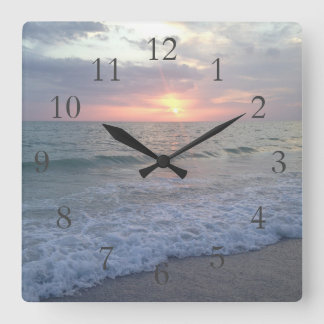 St. Pete Sunset Clock Vierkante Klok