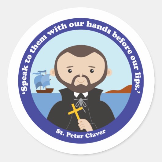 St. Peter Claver Ronde Sticker (Voorkant)
