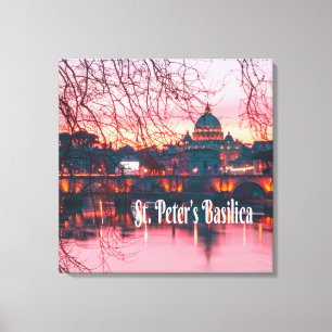 St. Peter's Basilica, Rome, Italië Canvas Afdruk