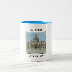 St. Peter's Basilica, Vaticaanstad, Italië Tweekleurige Koffiemok