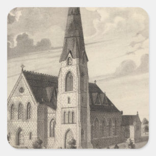 St. Peter's Church en parochiale woonplaats Vierkante Sticker