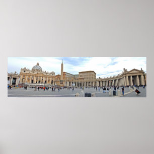 St. Peters Square in Vaticaanstad panoramische fot Poster