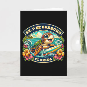 St. Petersberg Florida Schattige Zeeschildpad Surf Kaart