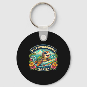 St. Petersberg Florida Schattige Zeeschildpad Surf Sleutelhanger