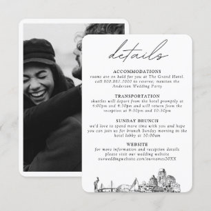 St. Petersburg bruiloft kleine verticale details Informatiekaartje