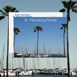 St Petersburg Florida Jachtbassin Fotografisch Briefkaart