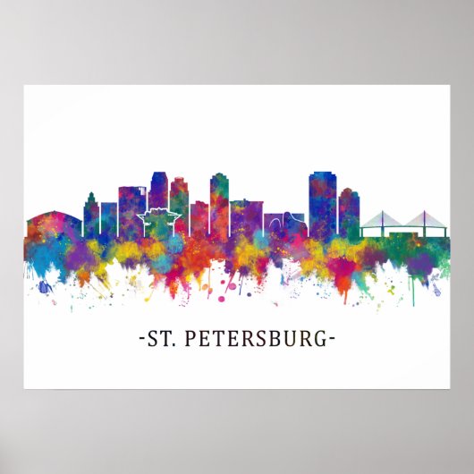 St. Petersburg Florida Skyline Poster (Voorkant)