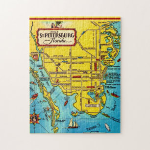 St. Petersburg Kaart 11x14 Legpuzzel