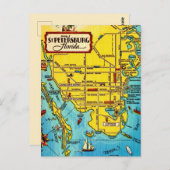 St. Petersburg Oude Stadkaart Briefkaart (Voorkant / Achterkant)