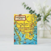 St. Petersburg Plattegrond Ansichtkaart Briefkaart (Staand voorkant)