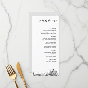 St. Petersburg Skyline Modern Mariage Dinner Menu