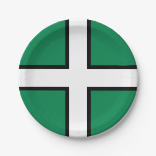 St. Petroc-vlag/vlag van Devon Paper Borden Papieren Bordje