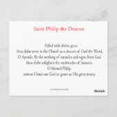 St. Philip de Deacon Prayer Card Briefkaart (Achterkant)
