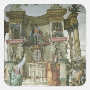 St. Philip Exorcizing a Demon, c.1497-1500 Vierkante Sticker