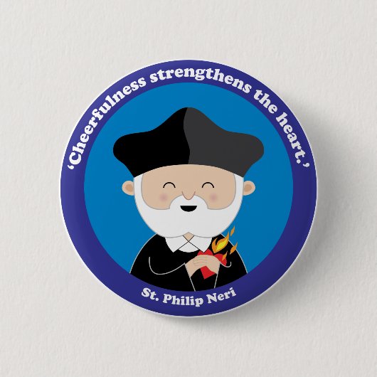 St. Philip Neri Ronde Button 5,7 Cm (Voorkant)