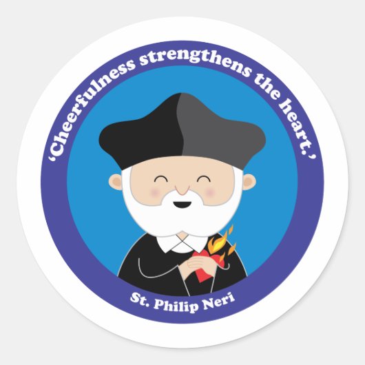 St. Philip Neri Ronde Sticker (Voorkant)