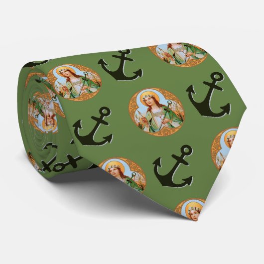 St. Philomena (BK 005) & Anker van het Geloof Stropdas (Opgerold)
