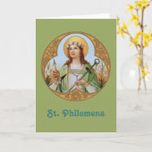 St. Philomena (BK 005) Carte de voeux vierge (Fleur jaune)