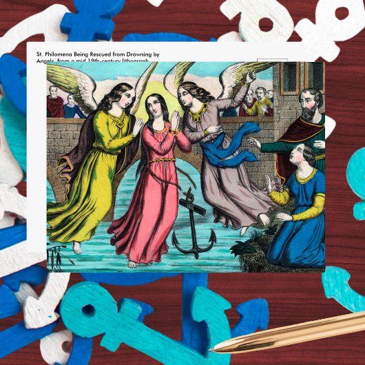 St. Philomena gered van verdrinking Briefkaart