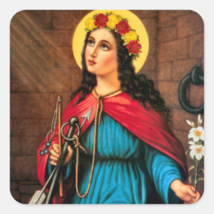 St. Philomena Wonderarbeider & Martyr Vierkante Sticker