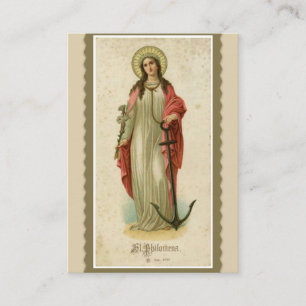 St Philomena Wonderworker et carte sainte de