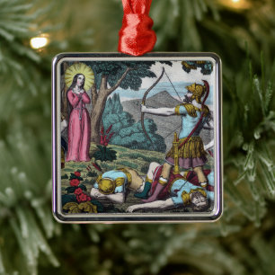 St. Philomena wordt neergeschoten met pijlen Metalen Ornament