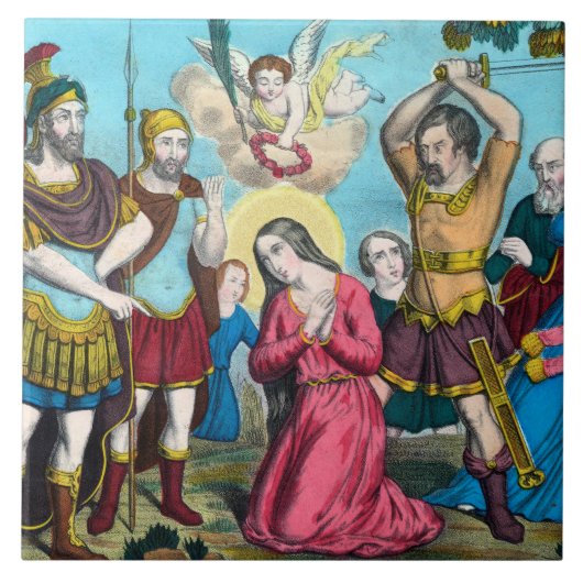 St. Philomena wordt onthoofd Tegeltje (Voorkant)