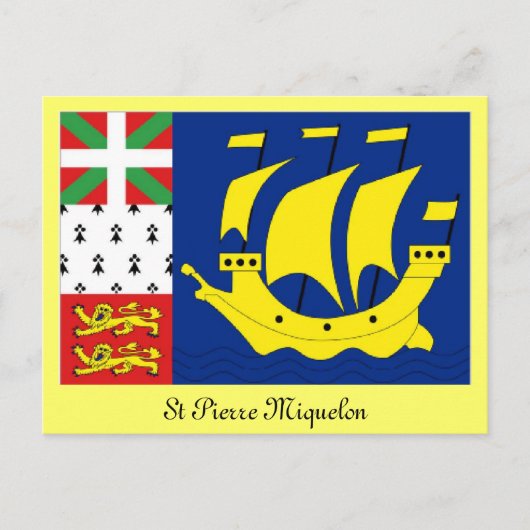 St Pierre Miquelon vlag Briefkaart (Voorkant)