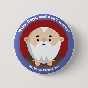 St. Pio van Pietrelcina Ronde Button 5,7 Cm