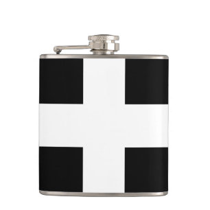 St. Piran vlag/vlag van Cornwall Heupfles