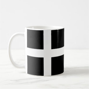 St. Piran vlag/vlag van Cornwall Koffiemok
