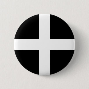 St. Piran vlag/vlag van Cornwall Ronde Button 5,7 Cm