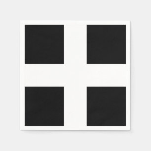 St. Piran vlag/vlag van Cornwall Servetten