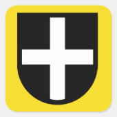 St. Piran's Shield 1-Up - Contour Vierkante Sticker (Voorkant)