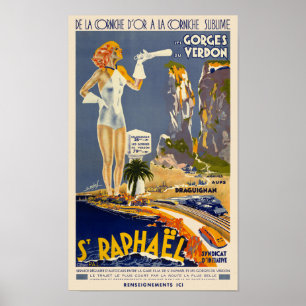 St Raphaël France Vintage Poster 1930