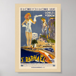 St Raphaël Frankrijk Vintage Poster jaren 1930