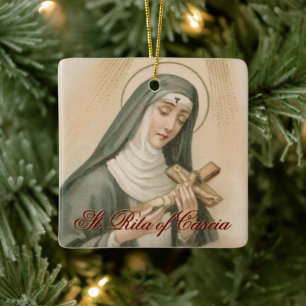 St. Rita of Cascia (M 015) Square Keramisch Ornament