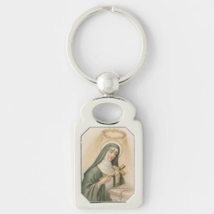 St. Rita van Cascia (M 015) Rechthoekig metaal Sleutelhanger