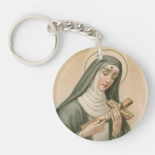 St. Rita van Cascia (M 015) Ronde Acryl Sleutelhanger