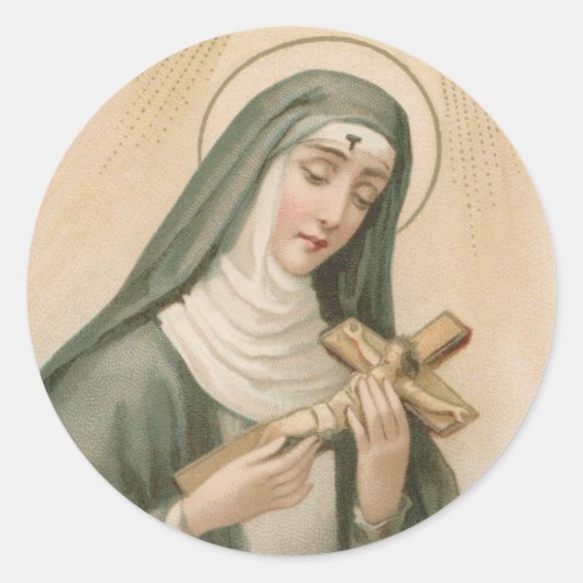 St. Rita van Cascia (M 015) Ronde Sticker (Voorkant)